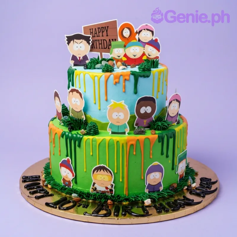 South Park 2 Tier - blue, light, green theme with South Park main characters group and South Park side characters South Park 2 Tier - blue, light, green theme with South Park main characters group and South Park side characters