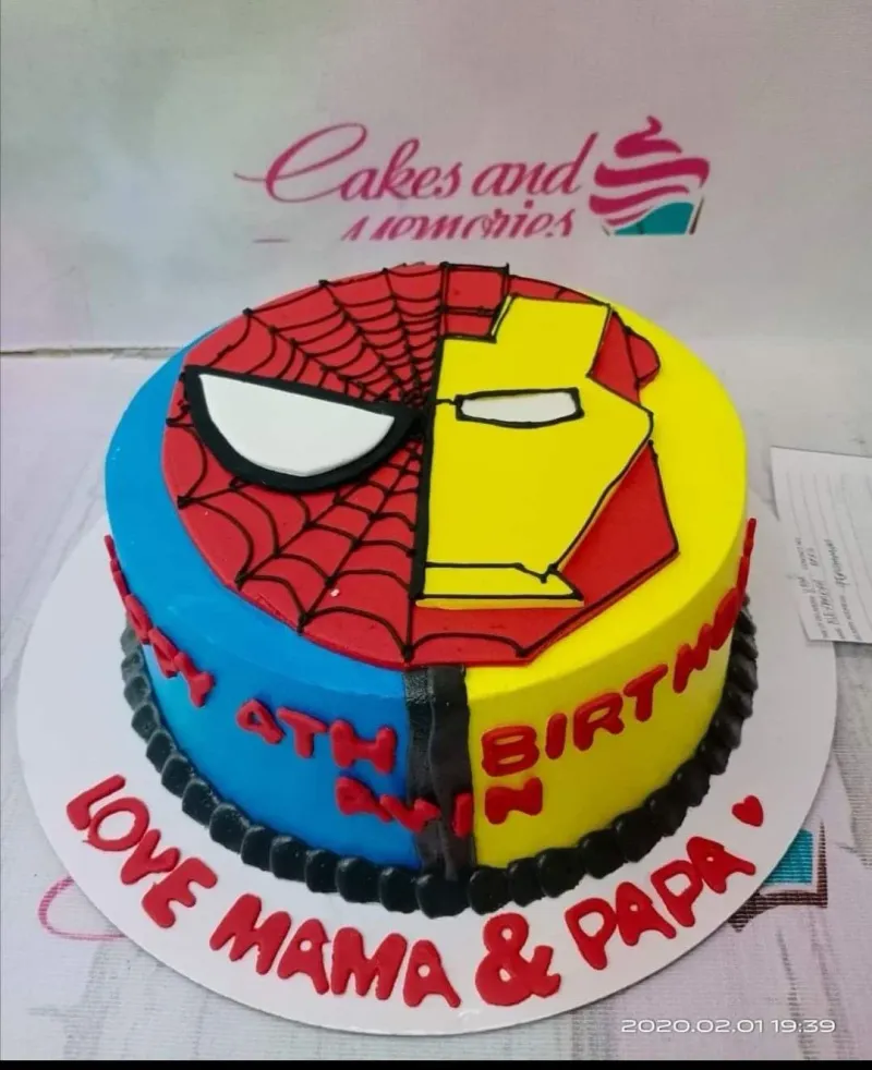 Spiderman Iron Man Cake