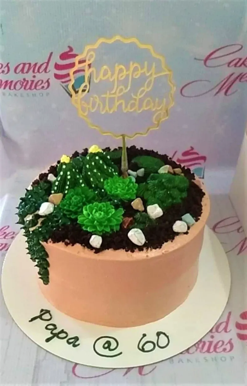 Succulent Garden Cake