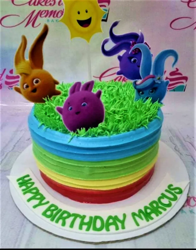 Sunny Bunnies Cartoon Cake Design