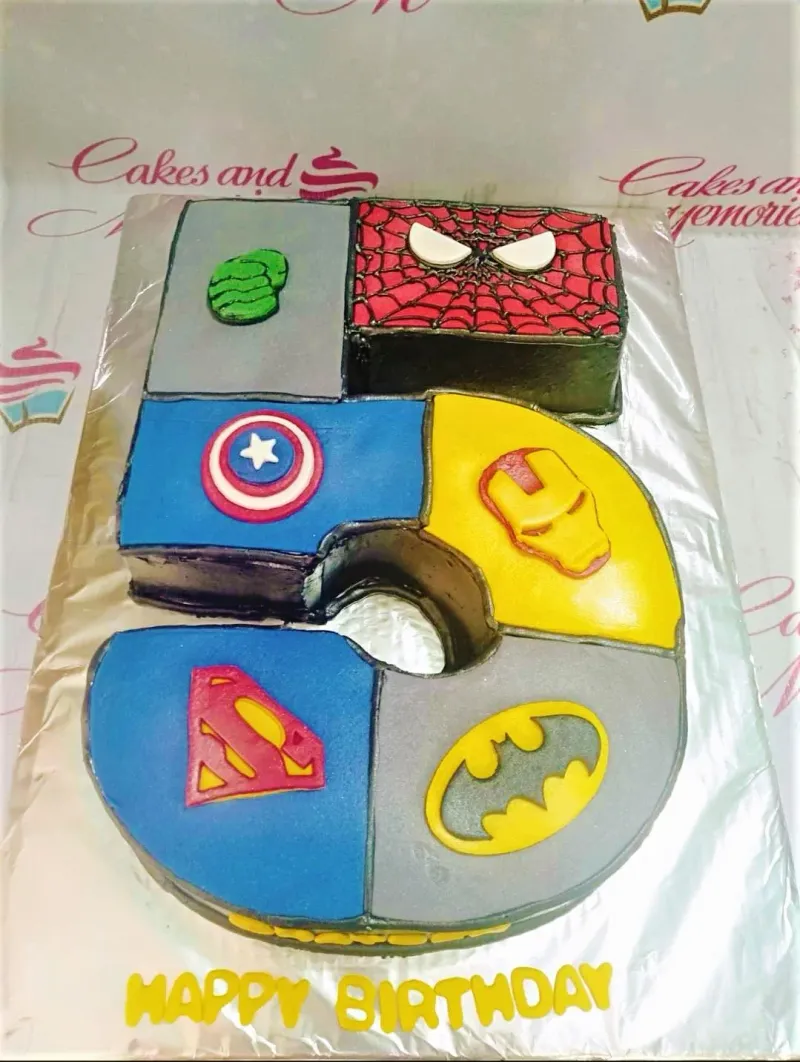 Superhero Number Hulk Cake Design
