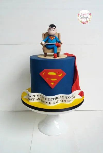 Superman Dad Suit Cake Design
