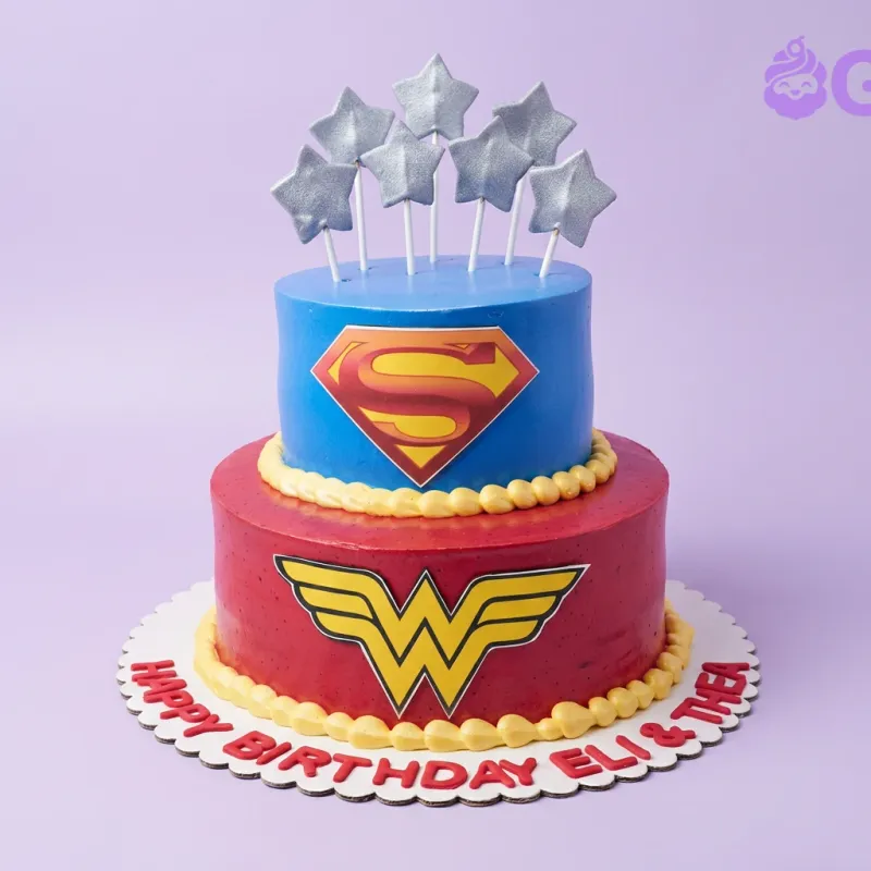 Superman Wonder Woman Cake