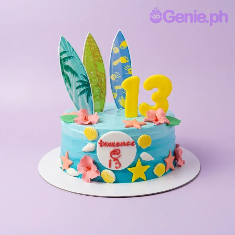 Surfing Beach Cake Design