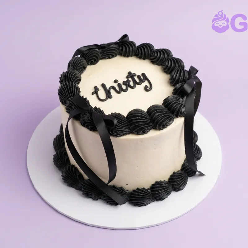 Thirty Birthday Ribbon Cake Design