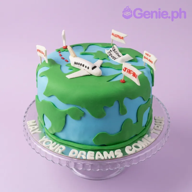 Travel Globe Airplanes Cake Design