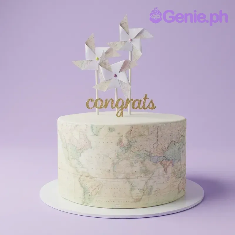 Travel Map Cake
