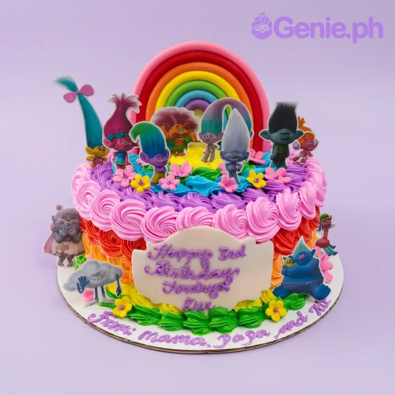 Trolls Rainbow Cake