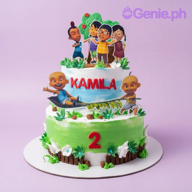 Upin And Ipin Cartoon Cake Design