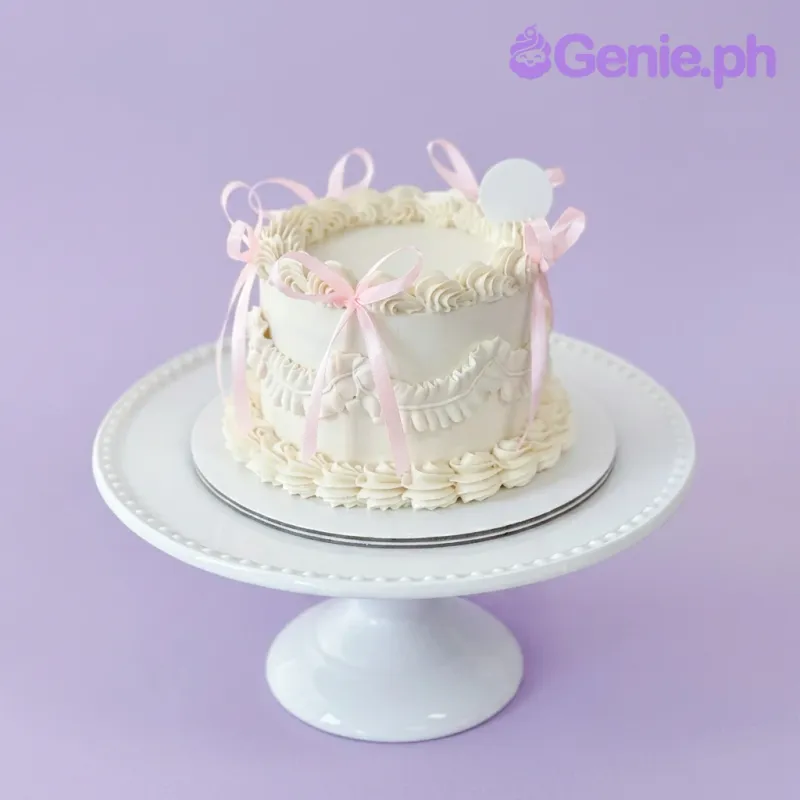 Vintage Pink Ribbon Cake