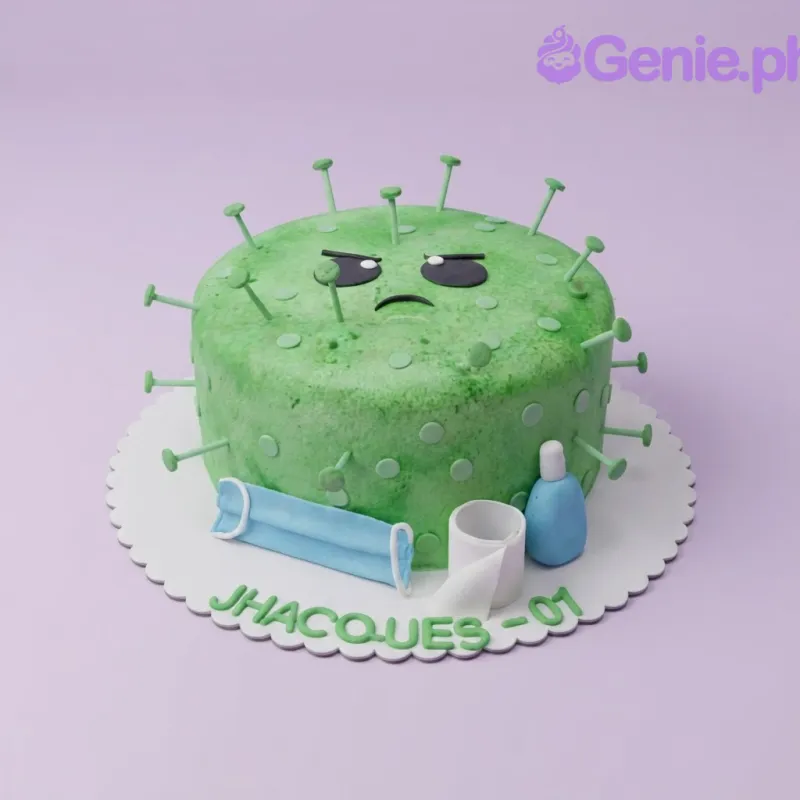 Virus Character Quarantine Cake Design