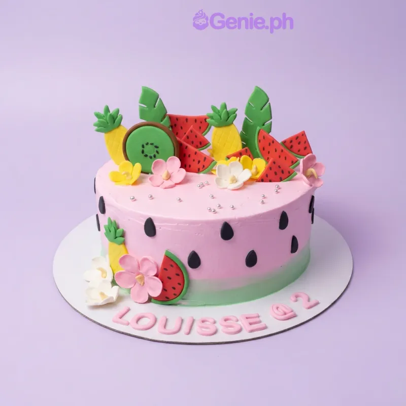 Watermelon Birthday Tropical Cake Design