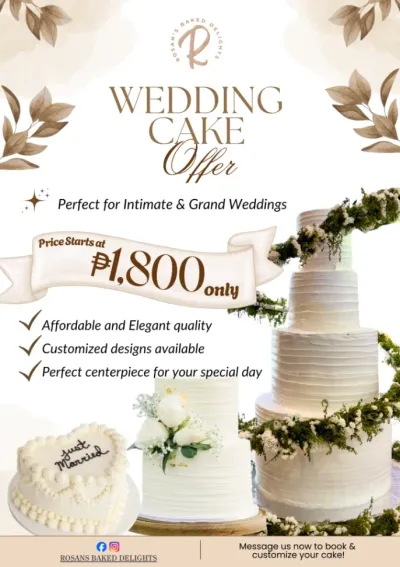 Elegant multi-tiered white wedding cake with textured horizontal icing, fresh white roses, and greenery garlands. Elegant multi-tiered white wedding cake with textured horizontal icing, fresh white roses, and greenery garlands.