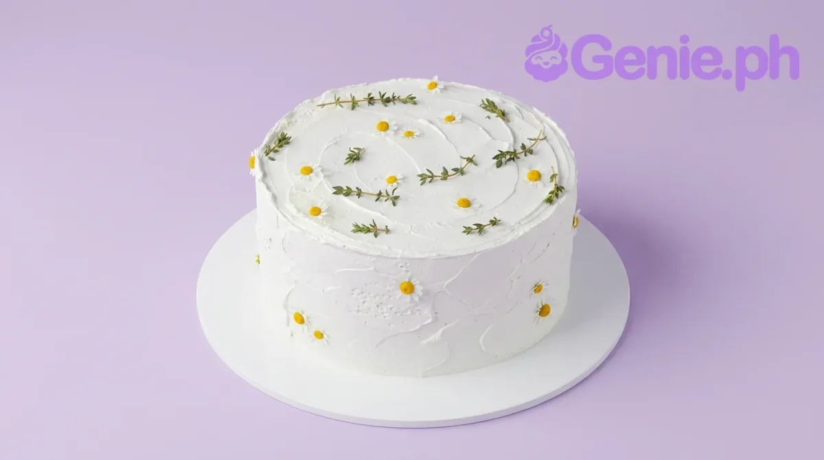 White Daisy Minimalist Cake