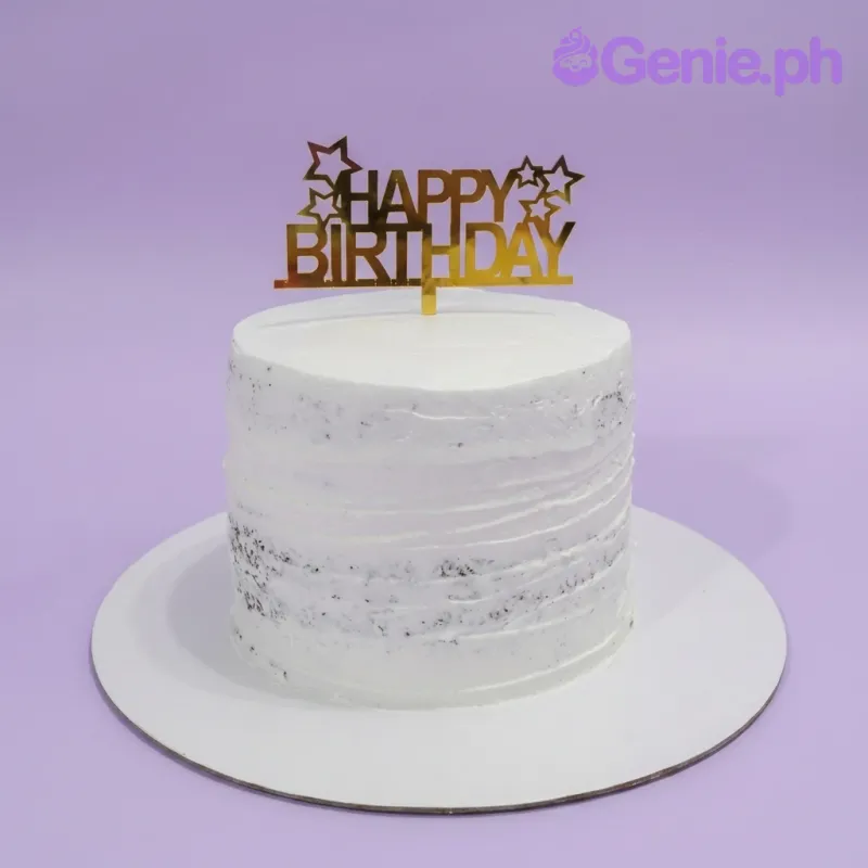 White Minimalist Naked Cake Design