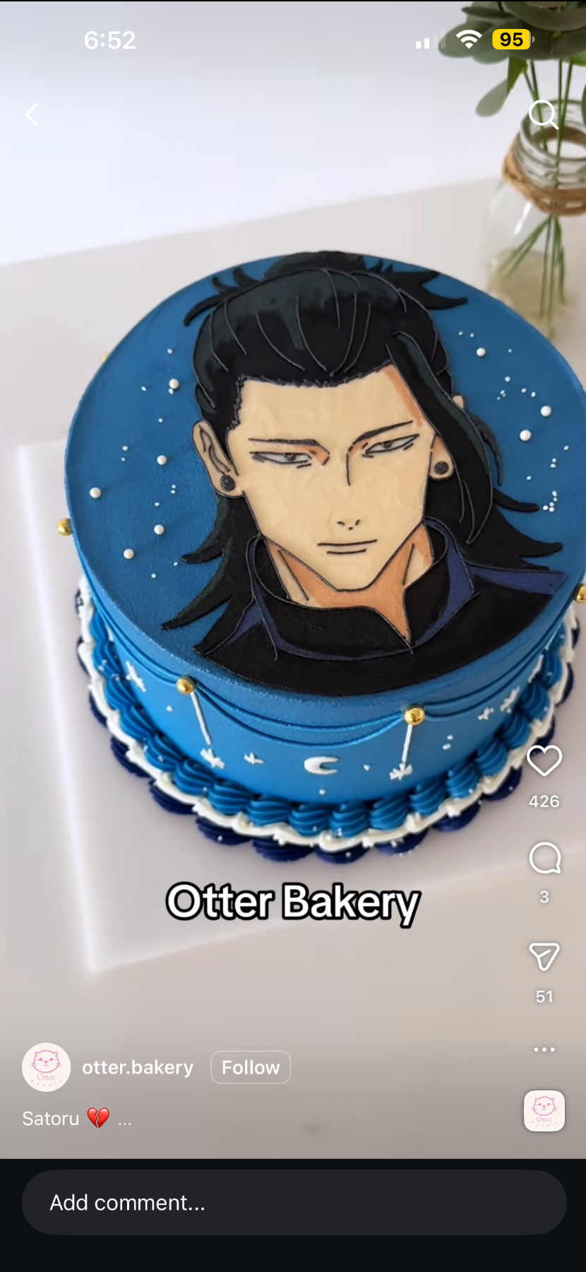 anime character 1 Tier - blue, white, gold theme with anime character Geto Suguru and white sprinkles