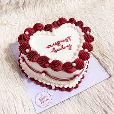 August, Red 1 Tier - white, red theme with tiny white edible pearls