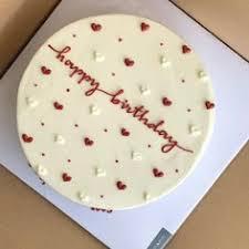 birthday hearts 1 Tier - red, white theme with small red icing hearts and small red icing dots