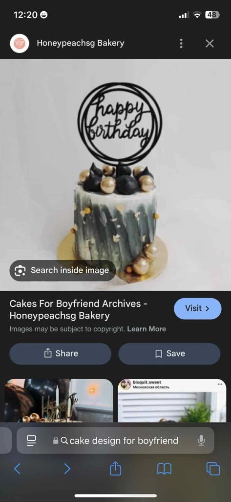 black and gold minimalist 1 Tier - red, black, gold theme with Happy Birthday circle topper and black icing dollops