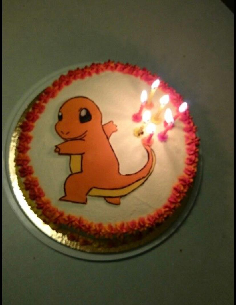 charmander pokemon 1 Tier - red, orange theme with Charmander character and orange and red piped border