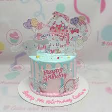 Cinnamoroll blue 1 Tier - colorful theme with Large Cinnamoroll house printout and Cinnamoroll character cutouts on side
