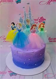 Disney Princess 1 Tier - white theme with cardstock castle backdrop and printout of Belle