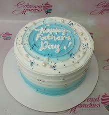 Father's Day blue 1 Tier - white, blue, dark theme with white edible pearls and dark blue sprinkles