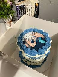 Gojo Satoru 1 Tier - red, blue, white theme with Gojo Satoru anime character image and Blue icing swirls