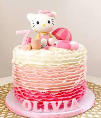 Hello Kitty beach 1 Tier - pink theme with Hello Kitty figurine