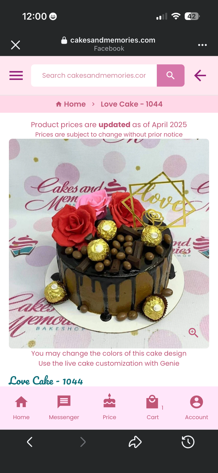 Chocolate drip cake with red and pink roses, Ferrero Rocher chocolates, and a gold Love topper.