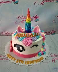 rainbow unicorn 1 Tier - pink, rose theme with rainbow unicorn horn and unicorn eye