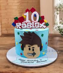 Roblox 10th Birthday 1 Tier - blue, light theme with Roblox logo and number 10 and small colorful squares and rectangles