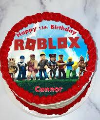 Roblox, 13th Birthday 1 Tier - colorful theme with Roblox characters and logo edible photo
