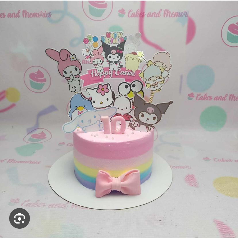 Sanrio Sanrio Characters 1 Tier - blue, yellow, pink theme with Sanrio characters group and My Melody character