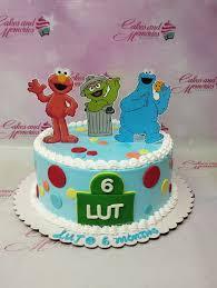 Sesame Street, 6 months 1 Tier - green, red, blue theme with Elmo character and green plaque